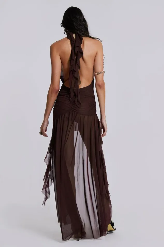 Jaded London Maxi Dresses Women Rafa Maxi Dress Brown