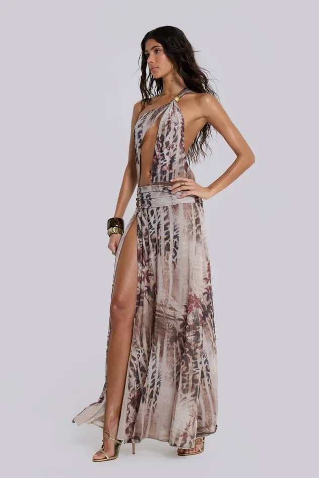 Jaded London Maxi Dresses Women Valentina Asymmetric Cut Out Maxi Dress Multi