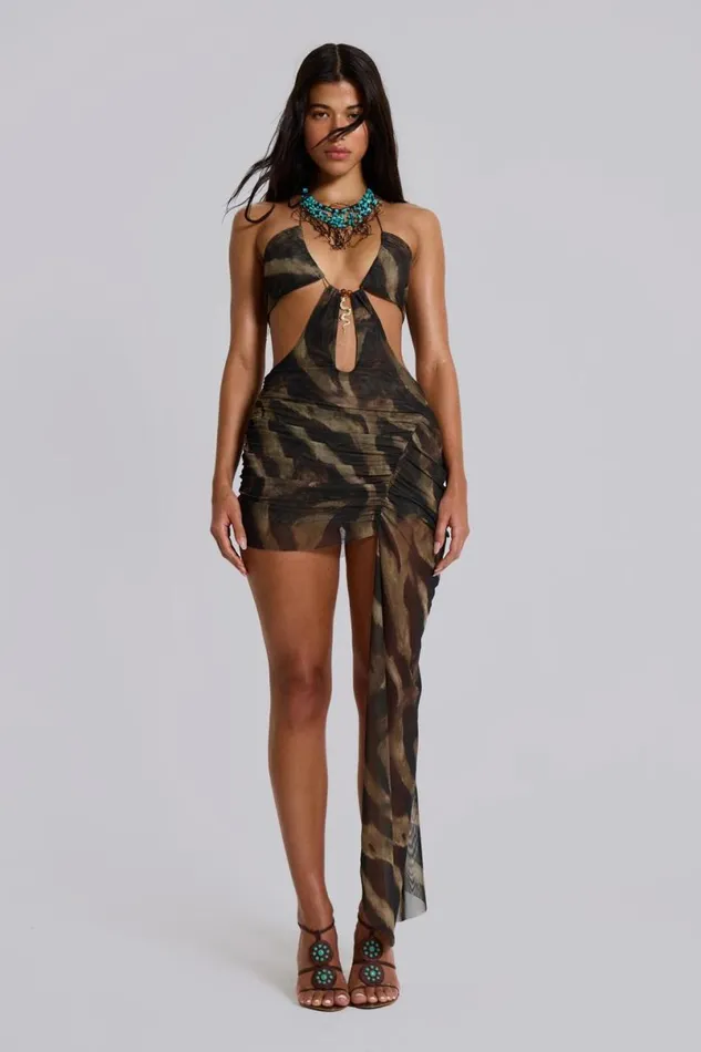 Jaded London Mini Dresses Women Bruna Draped Charm Dress Multi