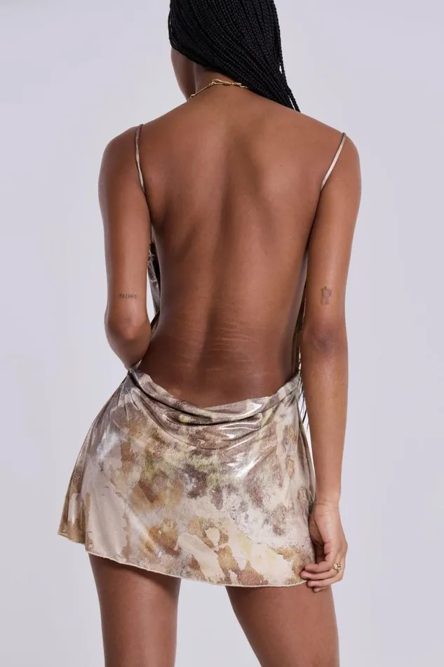 Jaded London Mini Dresses Women Leopard Metallic Mirage Mini Dress Multi