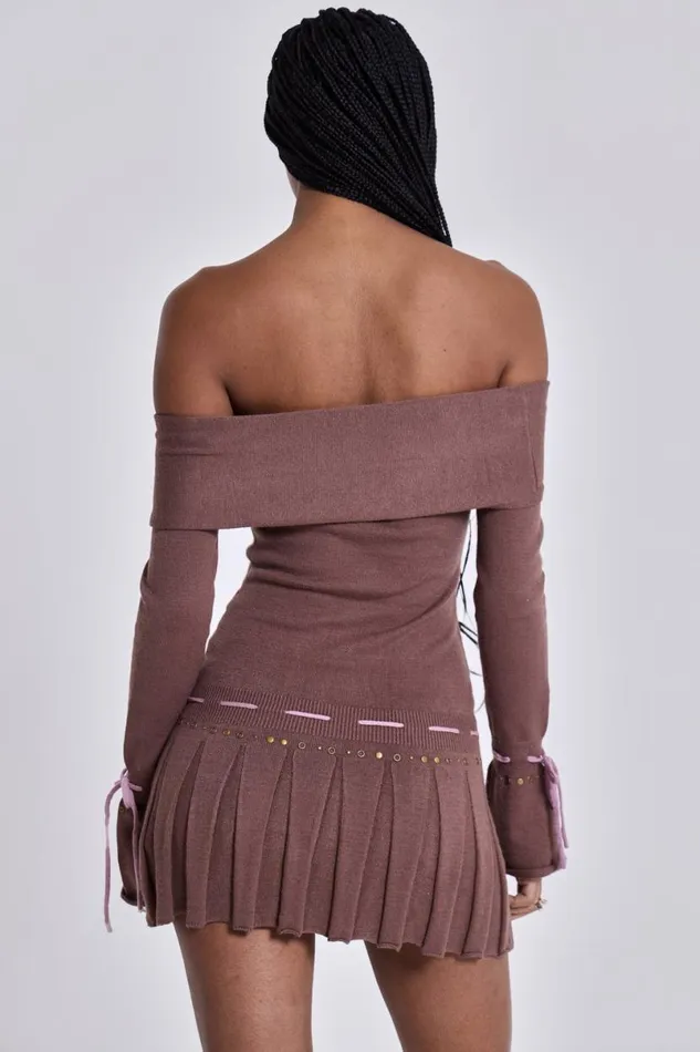 Jaded London Mini Dresses Women Serena Knitted Mini Dress Brown