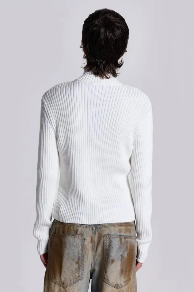 Jaded London Outerwear Men White Lucid Knit Track Top White