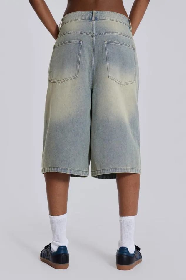 Jaded London Shorts and Jorts Women Light Wash Jumbo Jorts Blue