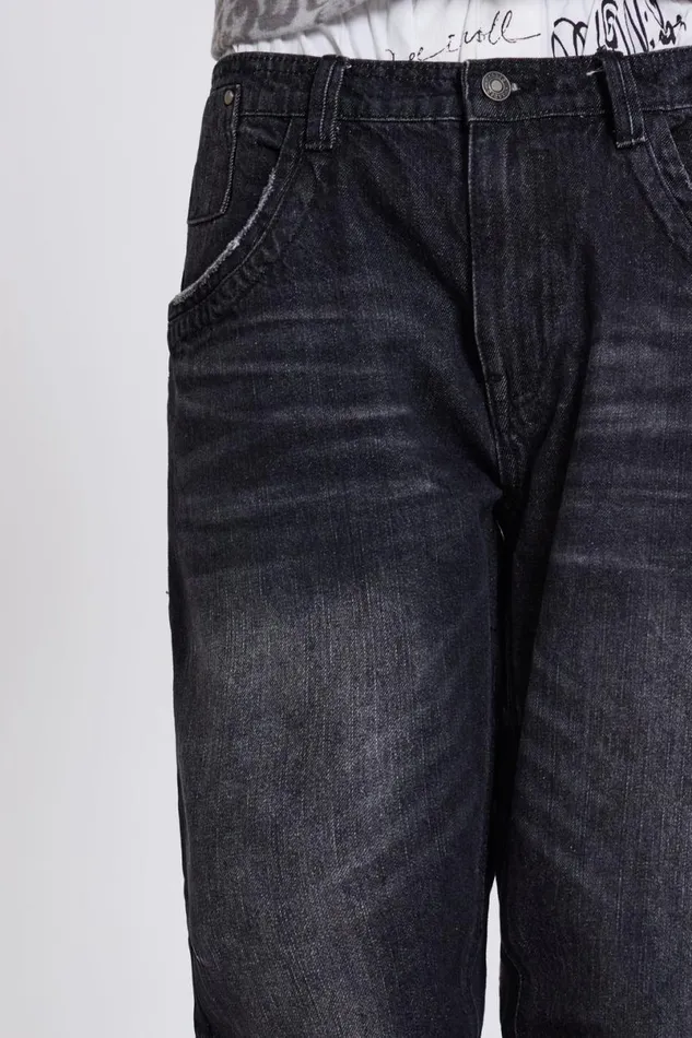 Jaded London SlimStraight Jeans Men Washed Black Reed Jeans Black