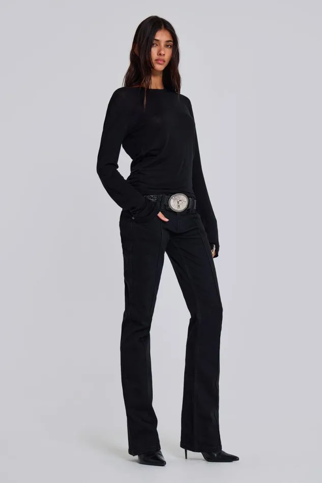 Jaded London SlimStraight Jeans Women Solid Black Thirteen Jeans Black