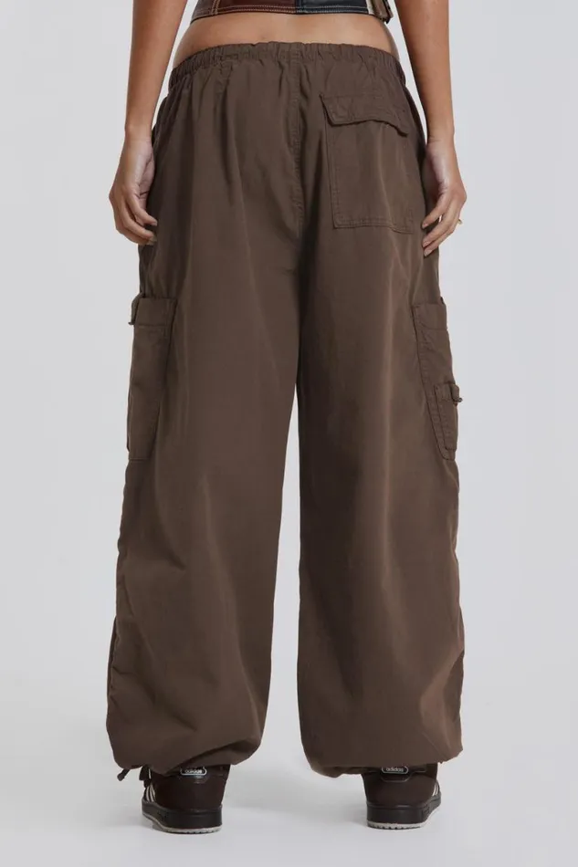 Jaded London Trousers and Pants Women Brown Parachute Cargo Pants Brown