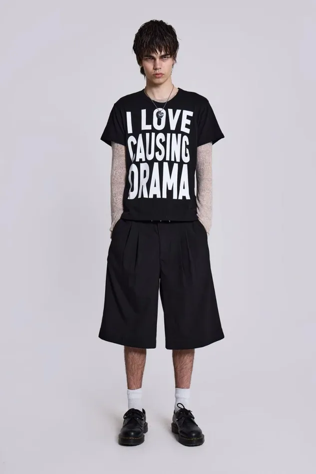Jaded London Unisex UnisexWomen Black Goliath Tailored Shorts Black