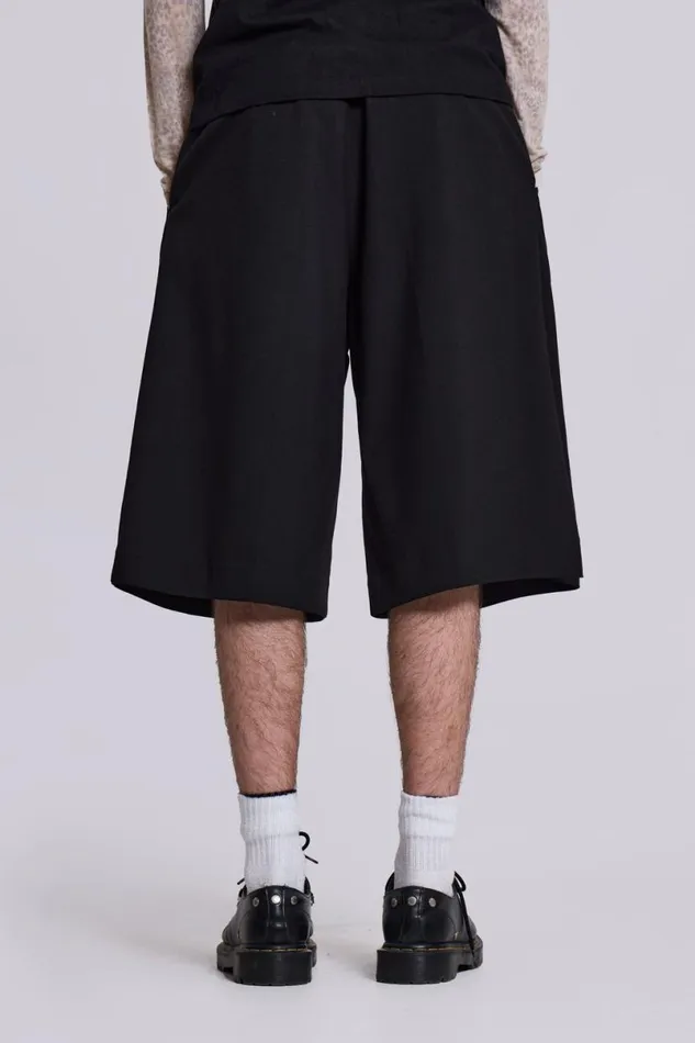 Jaded London Unisex UnisexWomen Black Goliath Tailored Shorts Black