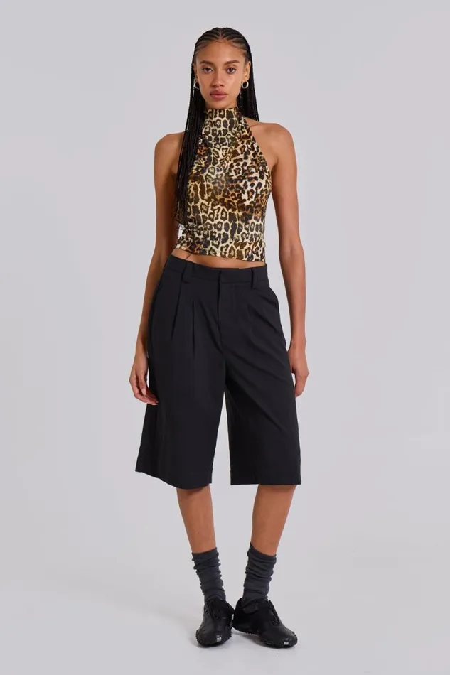 Jaded London Unisex UnisexWomen Black Goliath Tailored Shorts Black