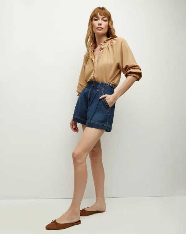 Jaffe Denim Short Bright Blue Women Veronica Beard Skirts and Shorts