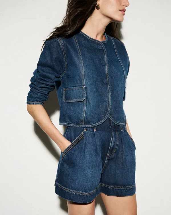 Jaffe Denim Short Bright Blue Women Veronica Beard Skirts and Shorts Jaffe Denim Short Bright Blue Women Veronica Beard Skirts and Shorts
