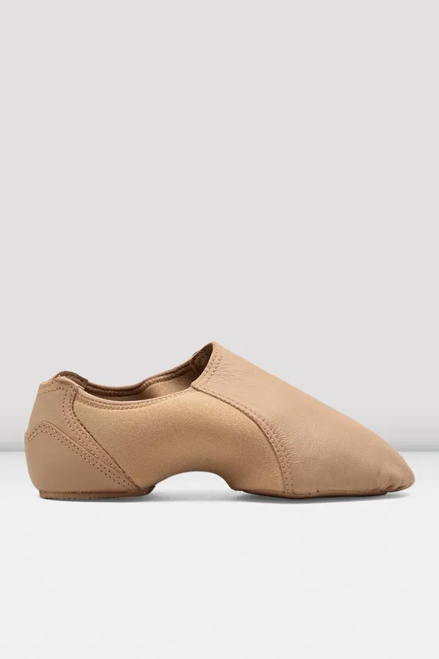Jazz Adult Bloch Ladies Spark Leather and Neoprene Jazz Shoes Tan Leather