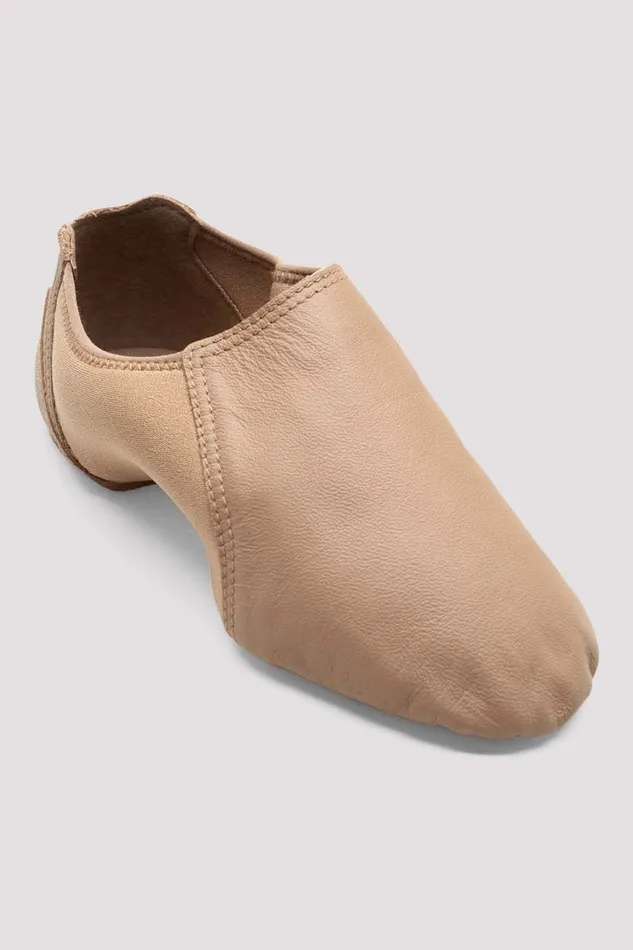 Jazz Adult Bloch Ladies Spark Leather and Neoprene Jazz Shoes Tan Leather