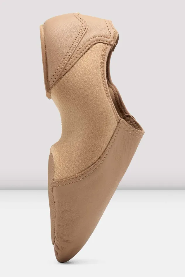 Jazz Adult Bloch Ladies Spark Leather and Neoprene Jazz Shoes Tan Leather