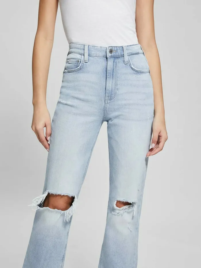 Jeans and Denim 80s Destroyed HighRise Straight Jeans Pacific Destroy 8211 GUESS Women