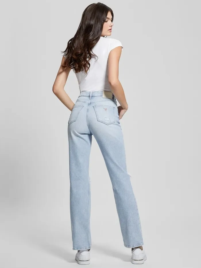 Jeans and Denim 80s Destroyed HighRise Straight Jeans Pacific Destroy 8211 GUESS Women