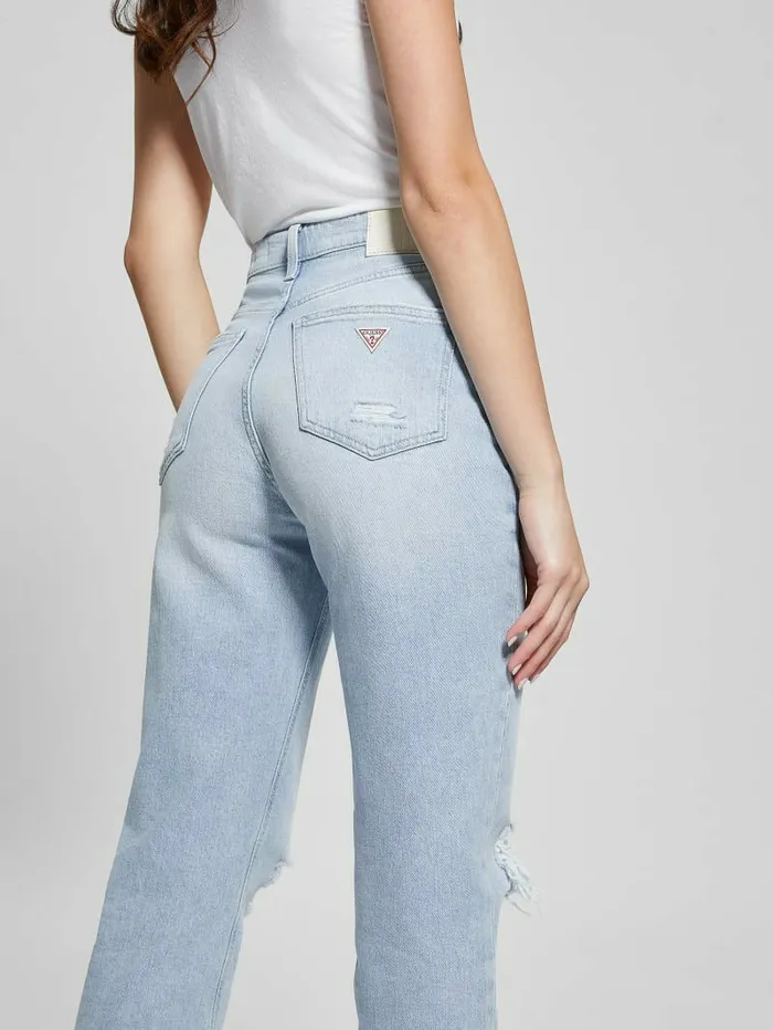 Jeans and Denim 80s Destroyed HighRise Straight Jeans Pacific Destroy 8211 GUESS Women