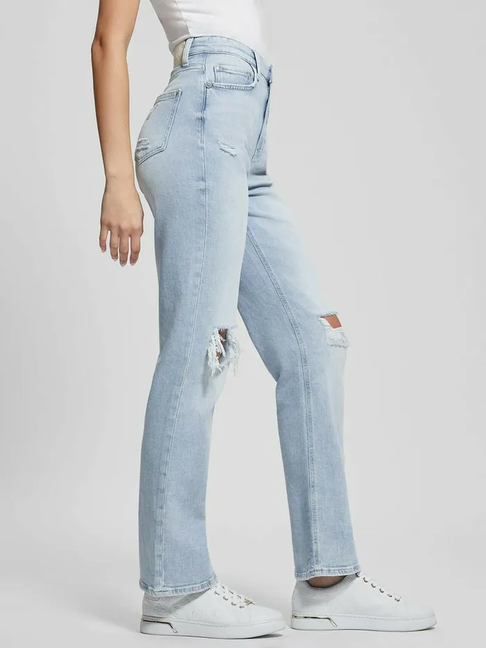 Jeans and Denim 80s Destroyed HighRise Straight Jeans Pacific Destroy 8211 GUESS Women