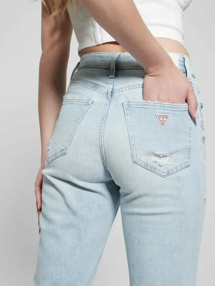 Jeans and Denim 80s Destroyed HighRise Straight Jeans Pacific Destroy 8211 GUESS Women