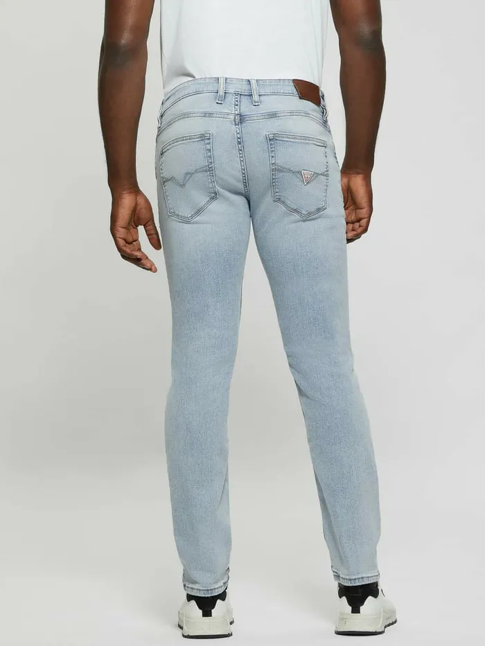 Jeans and Denim GUESS Men Distressed LowRise Slim Straight Jeans Light Sail