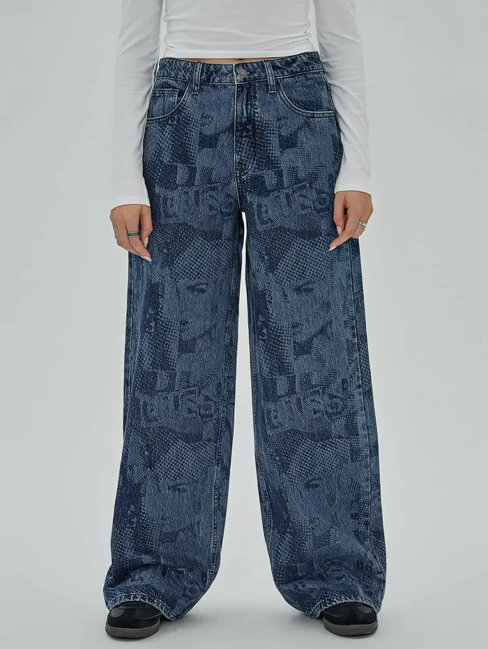 Jeans and Denim GUESS Originals Laser Flare Jeans Originals Dark Wash 8211 GUESS Women