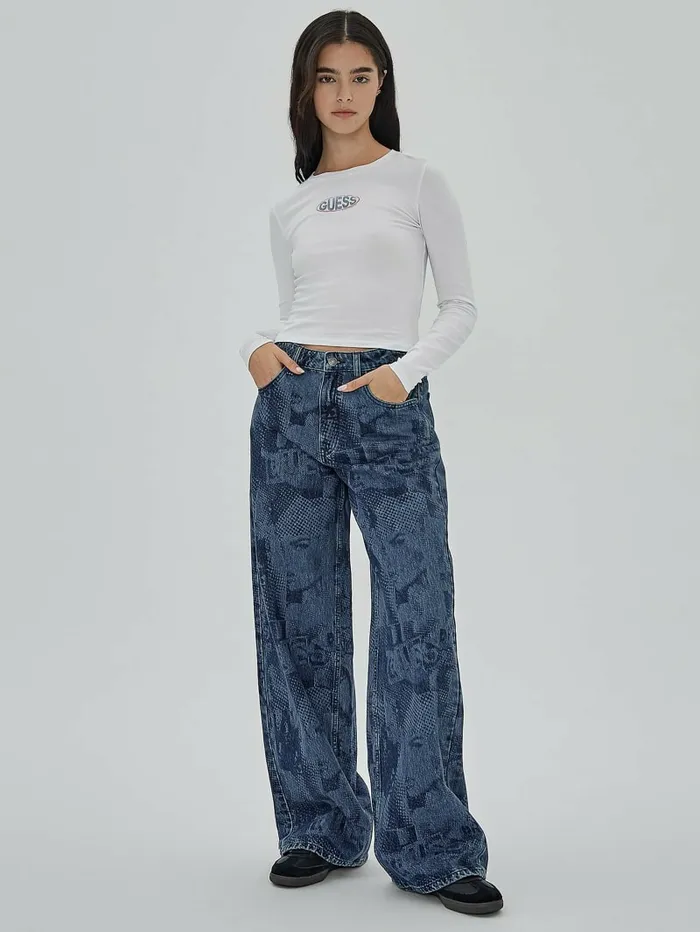 Jeans and Denim GUESS Originals Laser Flare Jeans Originals Dark Wash 8211 GUESS Women
