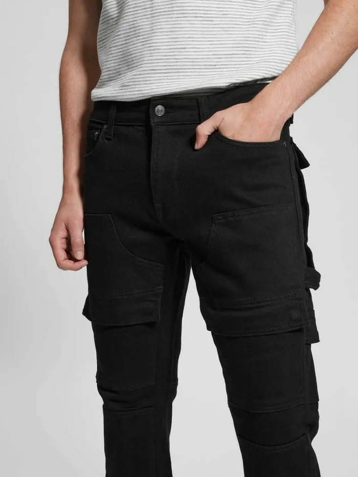 Jeans and Denim Utility Cargo Jeans Rinsed Black 8211 GUESS Men
