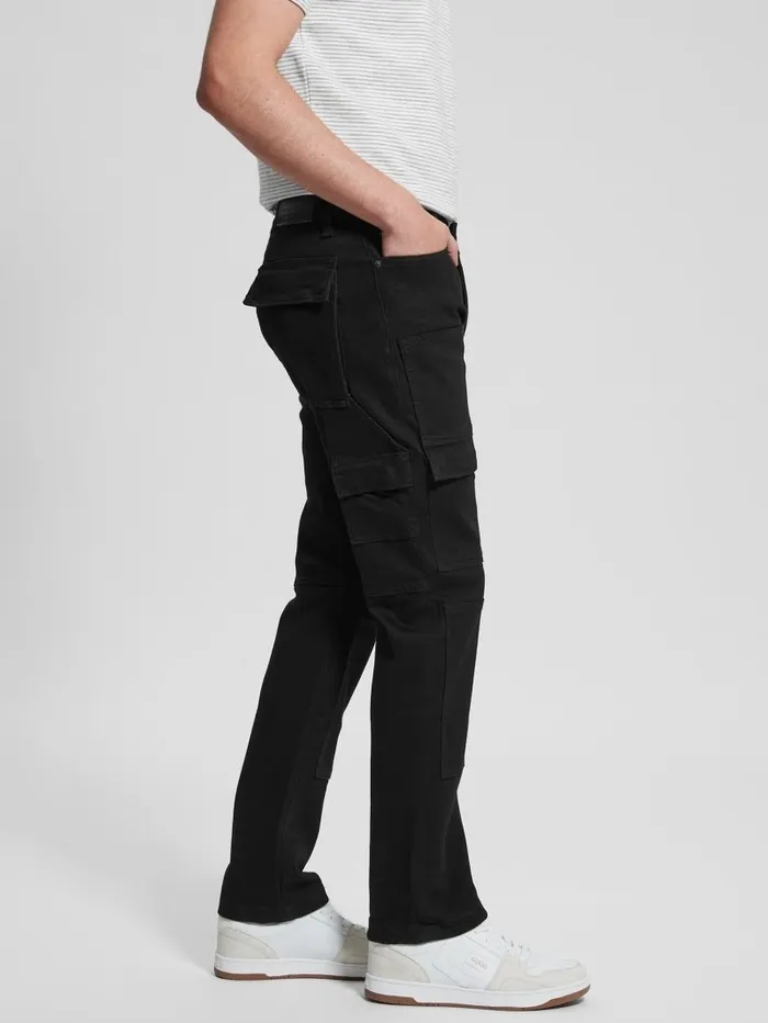 Jeans and Denim Utility Cargo Jeans Rinsed Black 8211 GUESS Men