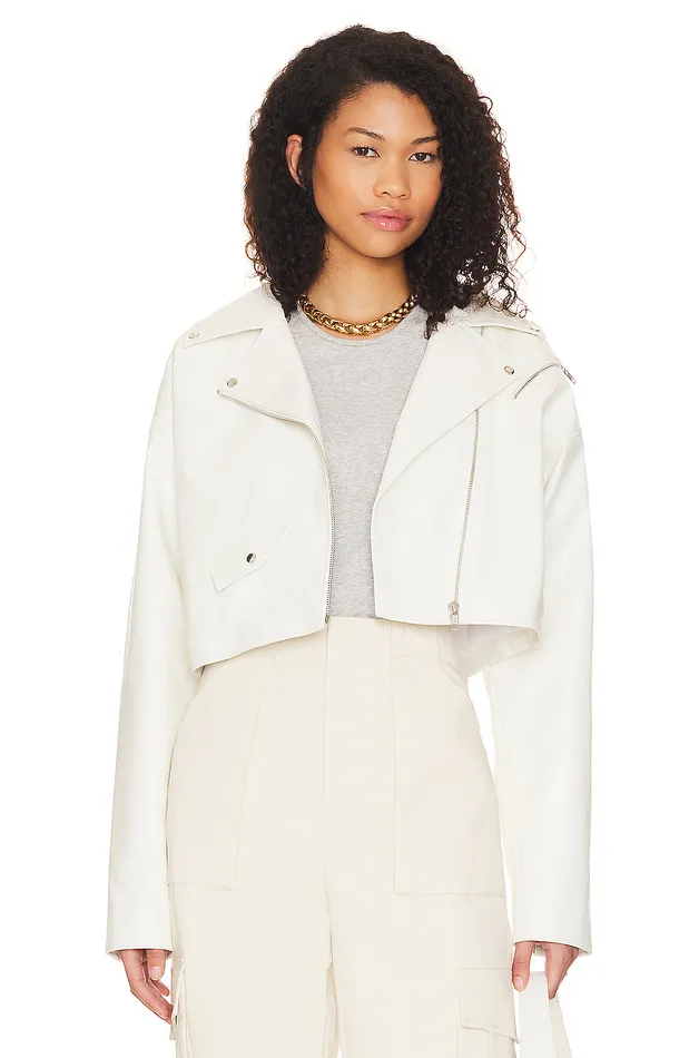 Jette Moto Jacket Bright White Women Lovers and Friends Jackets and Coats