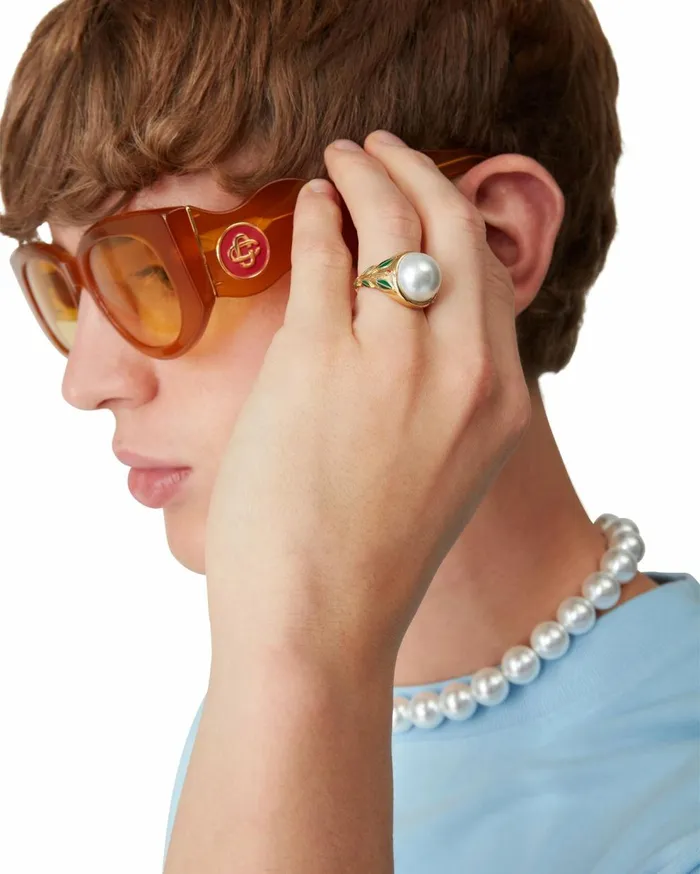 Jewellery MenWomen Casablanca Paris Pearl Signet Ring Jewellery MenWomen Casablanca Paris Pearl Signet Ring