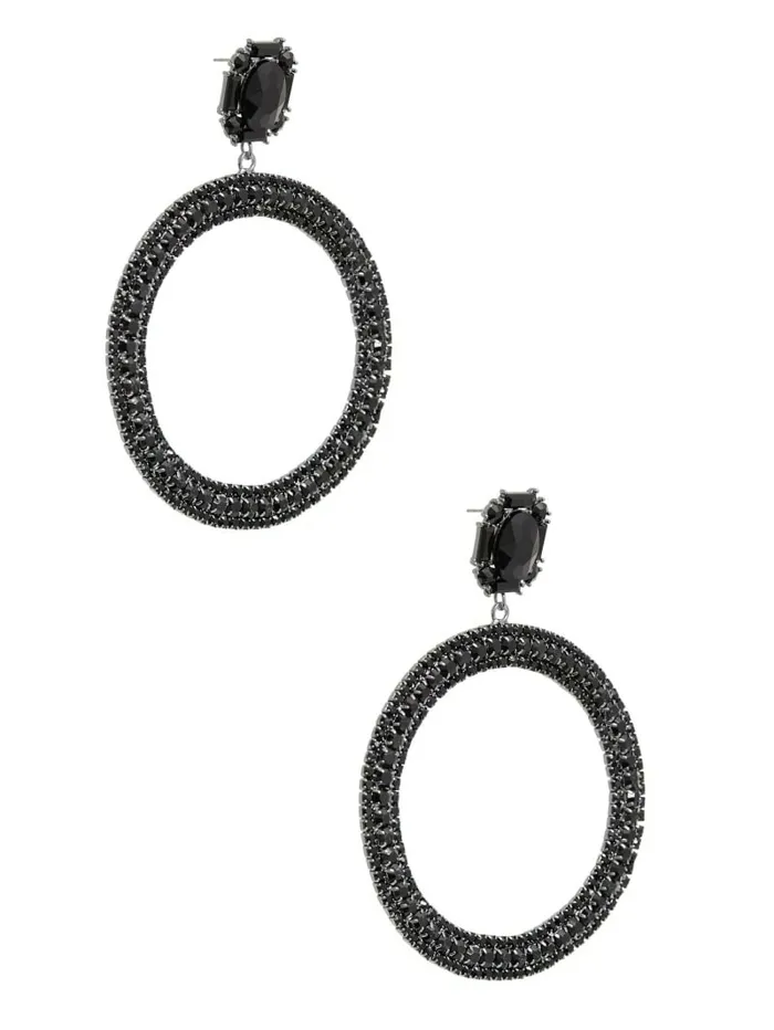 Jewelry Black Rhinestone Statement Hoop Earrings Black Snakeskin GUESS Women Jewelry Black Rhinestone Statement Hoop Earrings Black Snakeskin GUESS Women