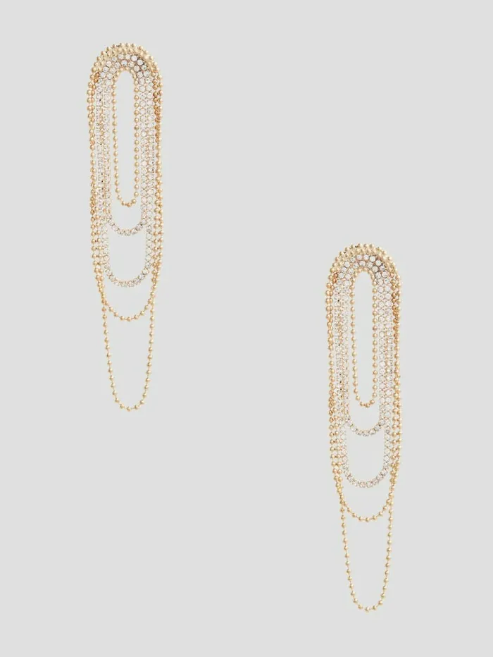 Jewelry Women GUESS GoldTone Rhinestone Statement Drop Earrings Gold