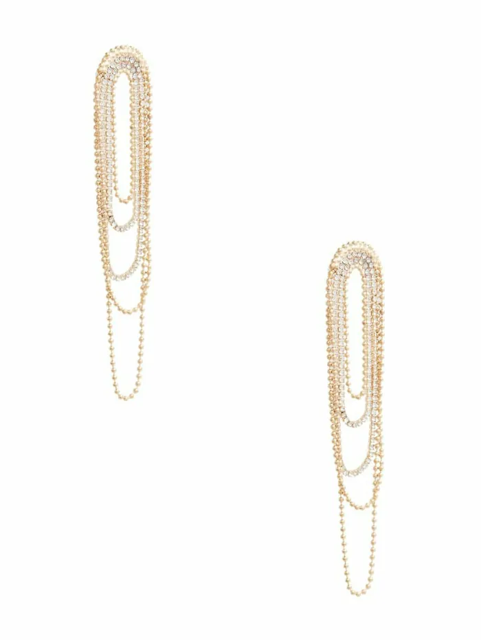 Jewelry Women GUESS GoldTone Rhinestone Statement Drop Earrings Gold Jewelry Women GUESS GoldTone Rhinestone Statement Drop Earrings Gold