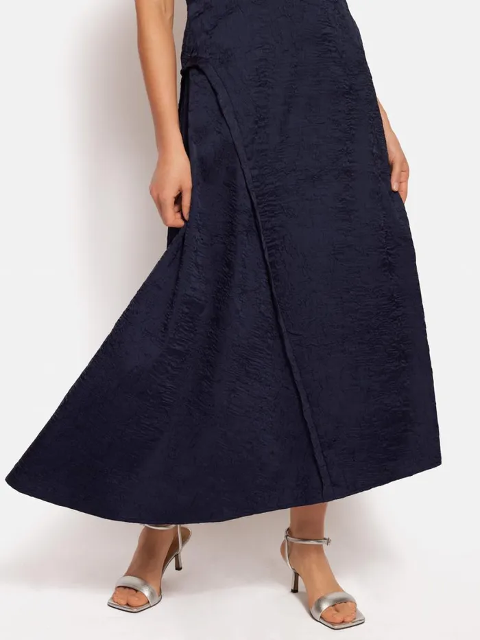 Jigsaw Asymmetric Textured Dress Navy Women Dresses and Jumpsuits
