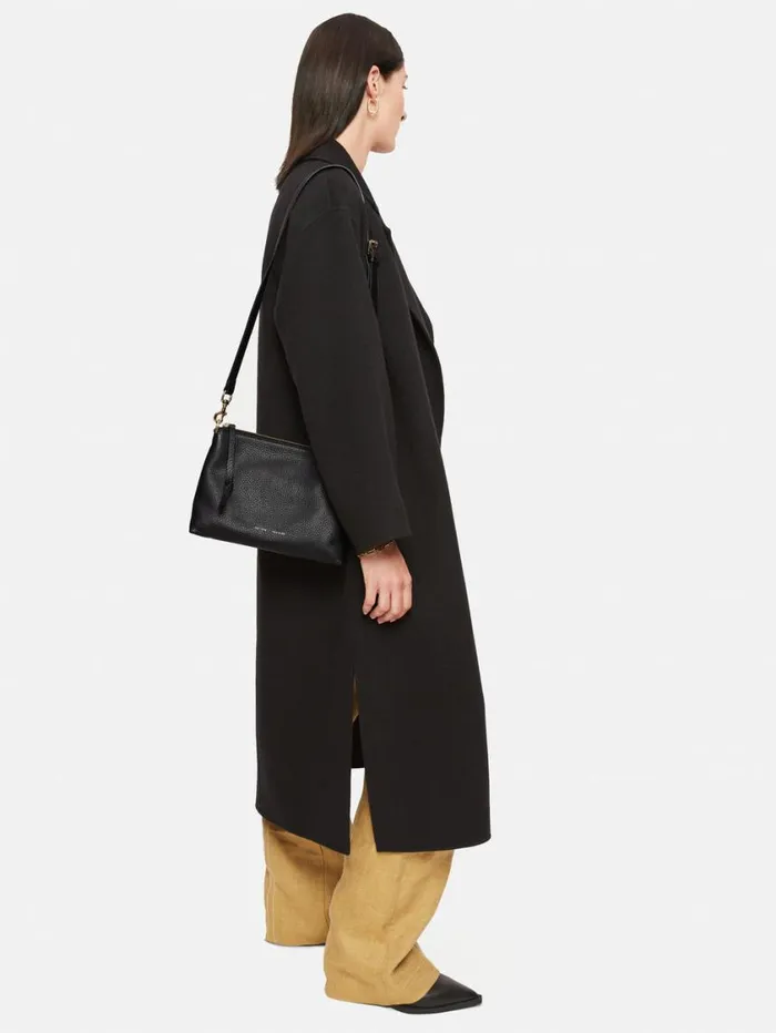 Jigsaw Ava Pebble Leather Crossbody Black Women Leather