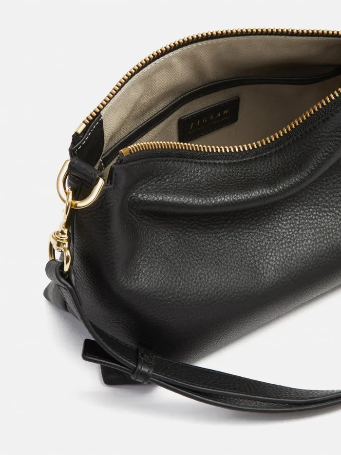 Jigsaw Ava Pebble Leather Crossbody Black Women Leather
