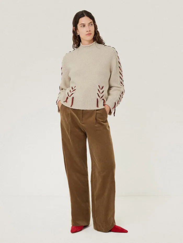 Jigsaw Braided Cable Jumper Cream Women Knitwear and Cashmere