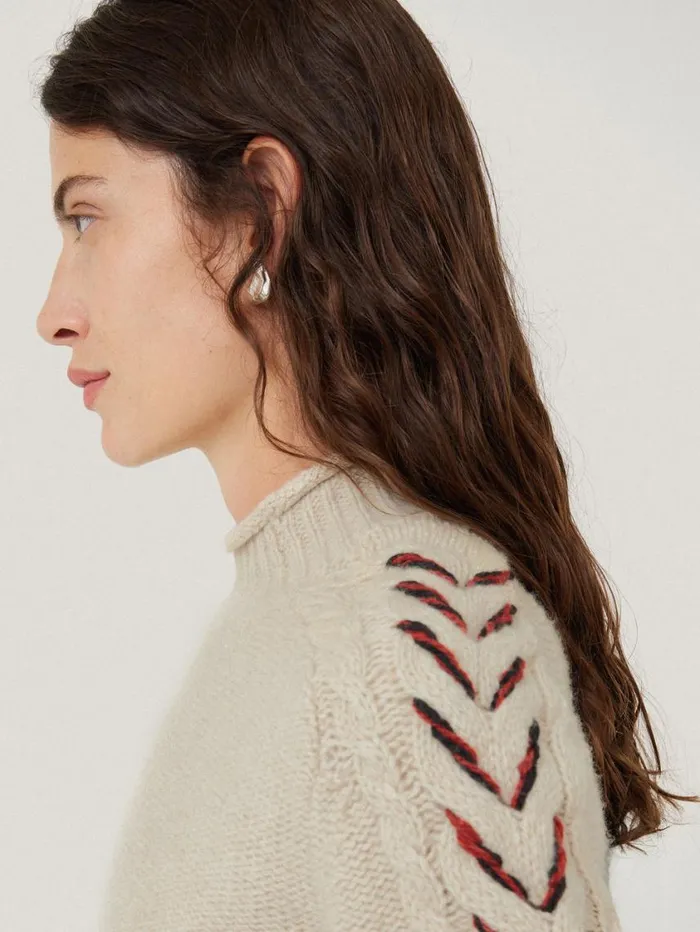 Jigsaw Braided Cable Jumper Cream Women Knitwear and Cashmere