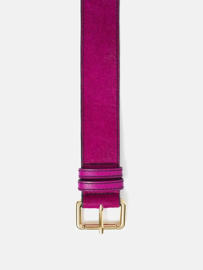 Jigsaw Calf Hair Jean Belt Pink Women Leather
