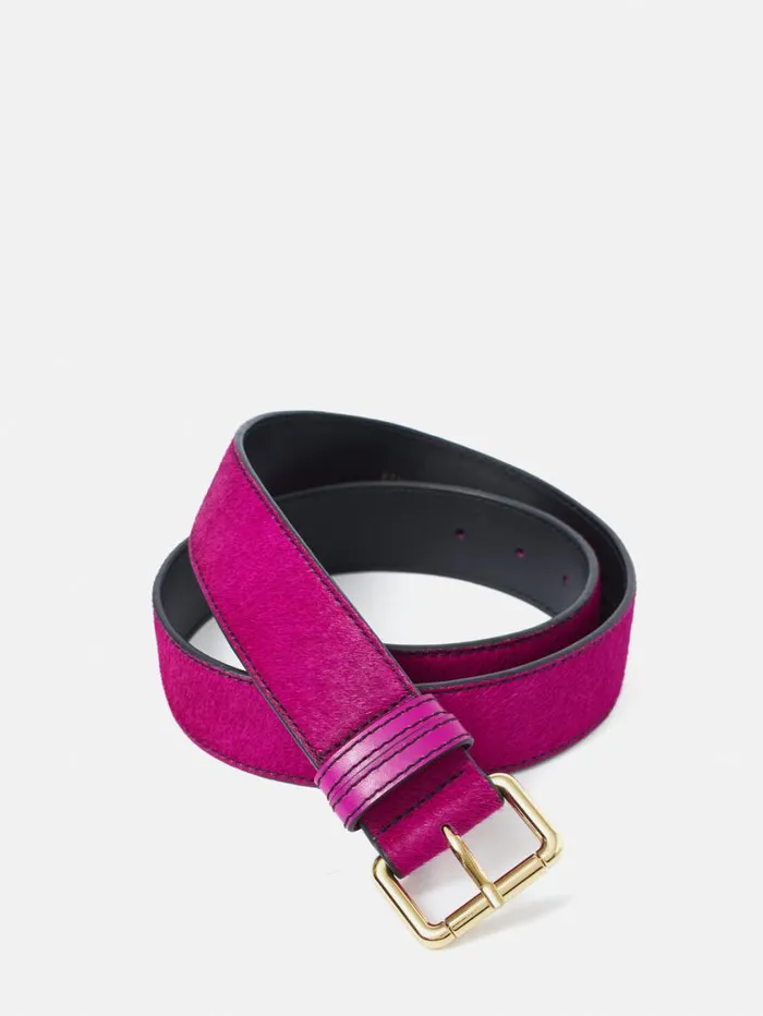 Jigsaw Calf Hair Jean Belt Pink Women Leather
