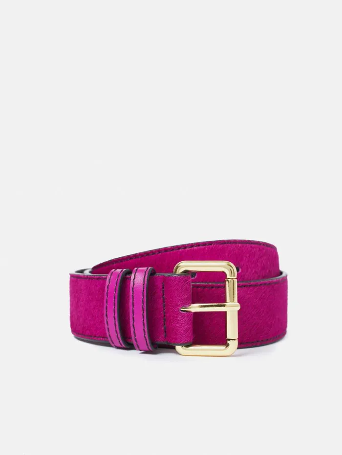 Jigsaw Calf Hair Jean Belt Pink Women Leather