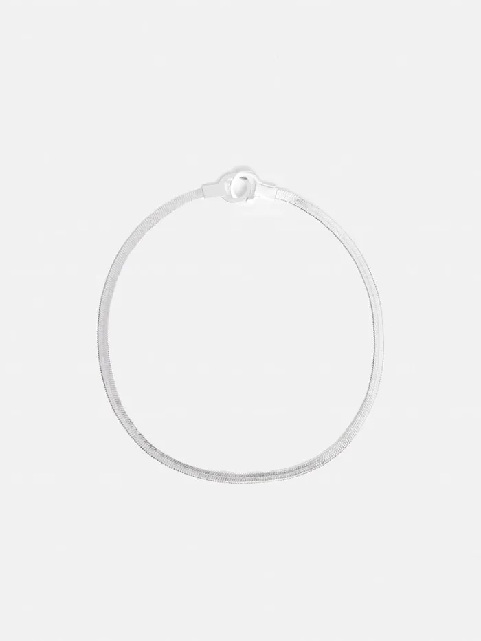 Jigsaw Chunky Snake Chain Necklace Silver Women Party