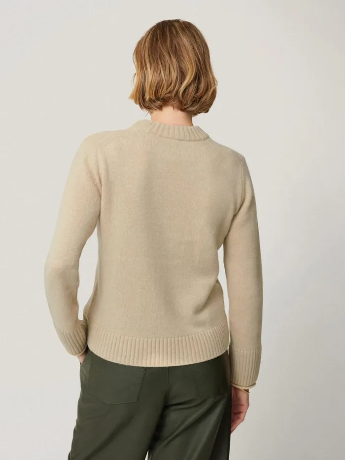 Jigsaw Compact Wool Cashmere Blend Jumper Cream Women Knitwear and Cashmere