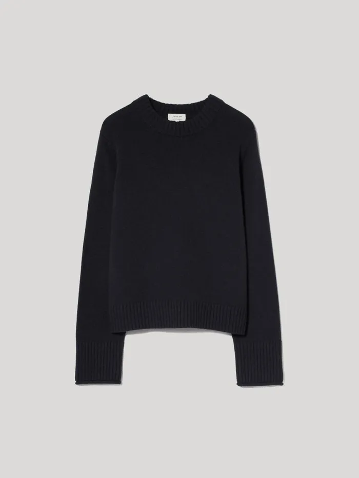 Jigsaw Compact Wool Cashmere Blend Jumper Navy Women Knitwear and Cashmere