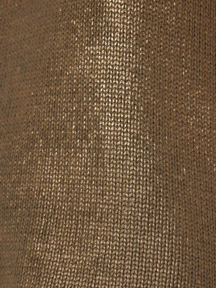 Jigsaw Cotton Metallic Crew Tank Gold Women Knitwear and Cashmere