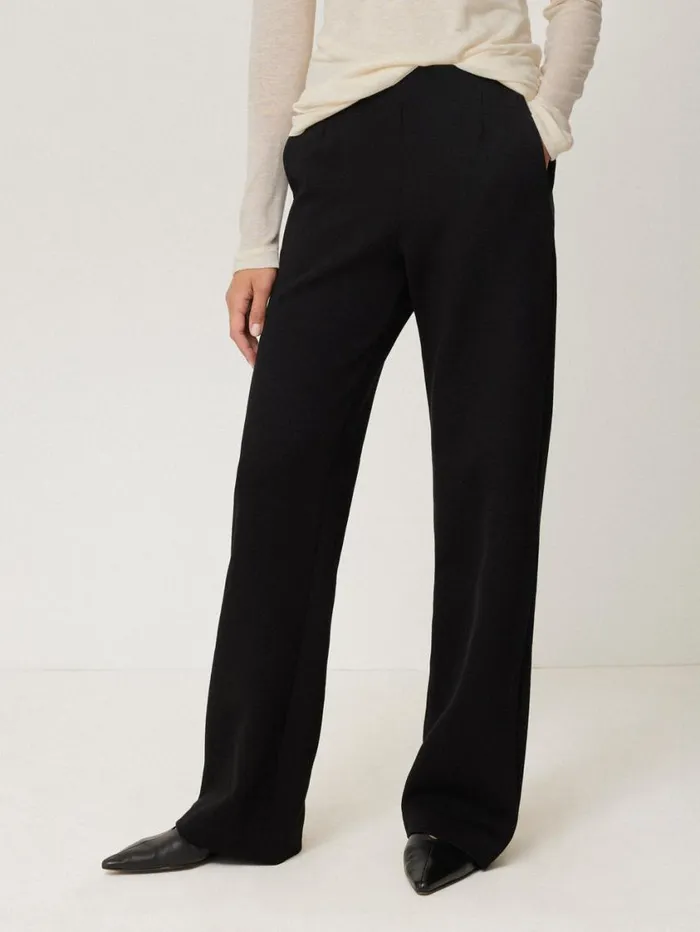 Jigsaw Crepe Ponte Jersey Blake Trouser Black Women Trousers