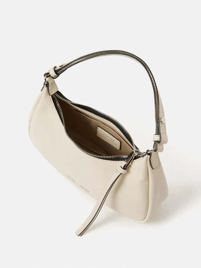 Jigsaw Crescent Bag Small Off White Women Leather