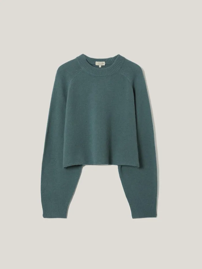 Jigsaw Crew Neck Poncho Jumper Blue Women Knitwear and Cashmere