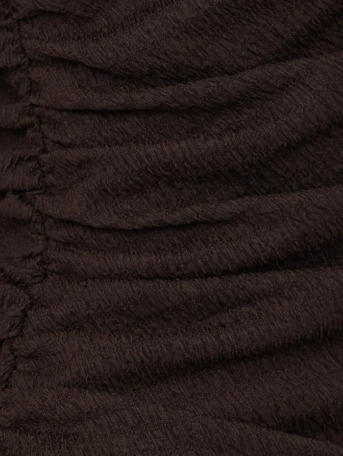 Jigsaw Crinkle Ruched Corsage Dress Dark Brown Women Dresses and Jumpsuits