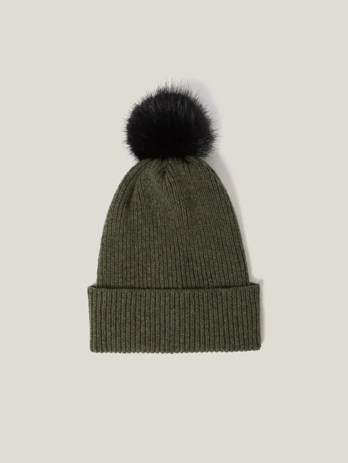 Jigsaw Donegal Pom Hat Green Women Hats and Gloves